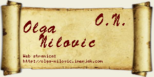 Olga Nilović vizit kartica
